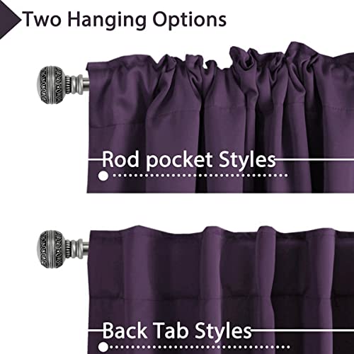 Blackout Thermal Insulated Room Darkening Back Tab/Rod Pocket Solid Color Curtains