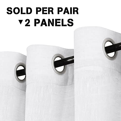 Natural Linen Blended Privacy Sheer Nickel Grommets Curtains