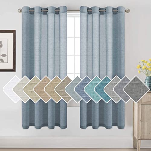Natural Linen Blended Privacy Sheer Nickel Grommets Curtains