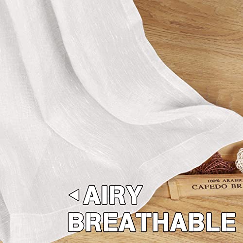 Natural Linen Blended Privacy Sheer Nickel Grommets Curtains