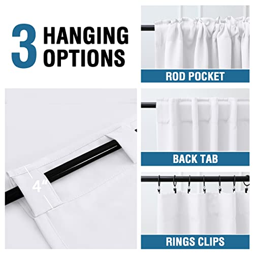 Blackout Thermal Insulated Room Darkening Back Tab/Rod Pocket Solid Color Curtains