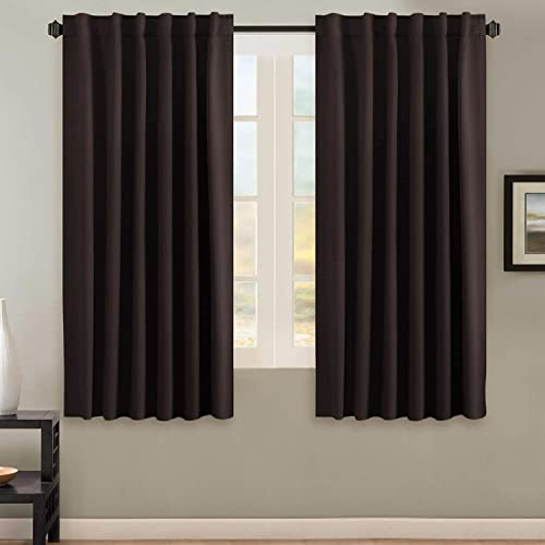 Blackout Thermal Insulated Room Darkening Back Tab/Rod Pocket Solid Color Curtains