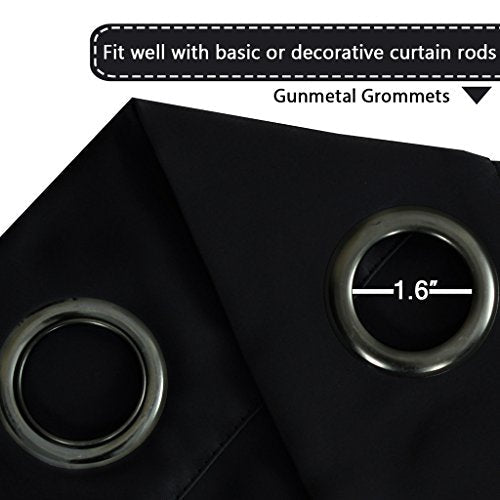 Blackout Thermal Insulated Grommet Solid Color Curtains