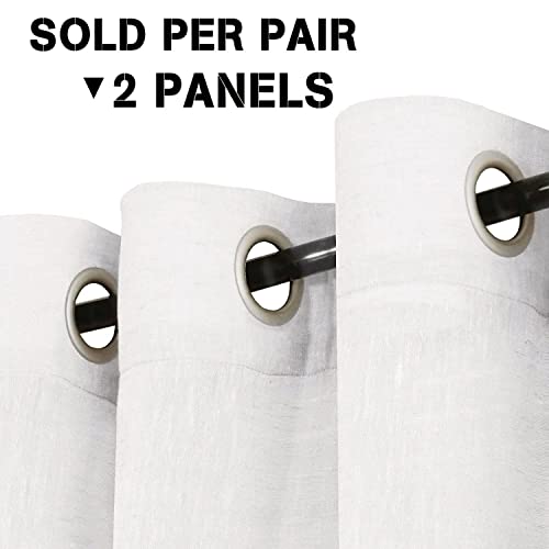 Natural Linen Blended Privacy Sheer Nickel Grommets Curtains