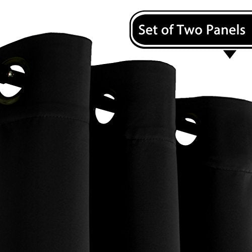 Blackout Thermal Insulated Grommet Solid Color Curtains