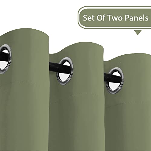 Blackout Thermal Insulated Grommet Solid Color Curtains
