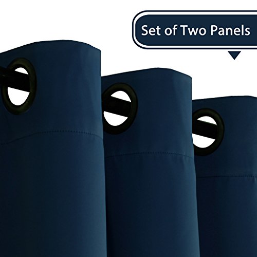 Blackout Thermal Insulated Grommet Solid Color Curtains