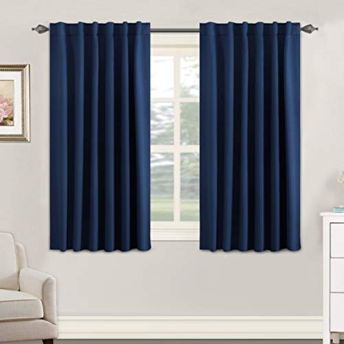 Blackout Thermal Insulated Room Darkening Back Tab/Rod Pocket Solid Color Curtains