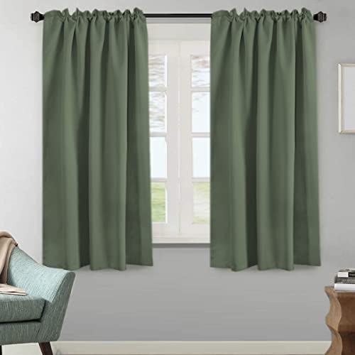 Blackout Thermal Insulated Room Darkening Back Tab/Rod Pocket Solid Color Curtains