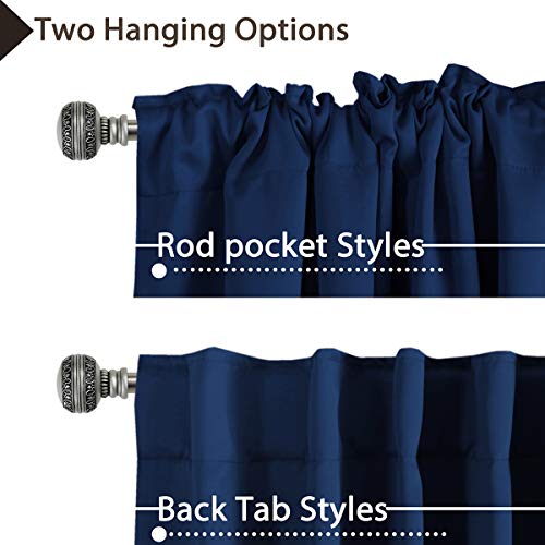Blackout Thermal Insulated Room Darkening Back Tab/Rod Pocket Solid Color Curtains