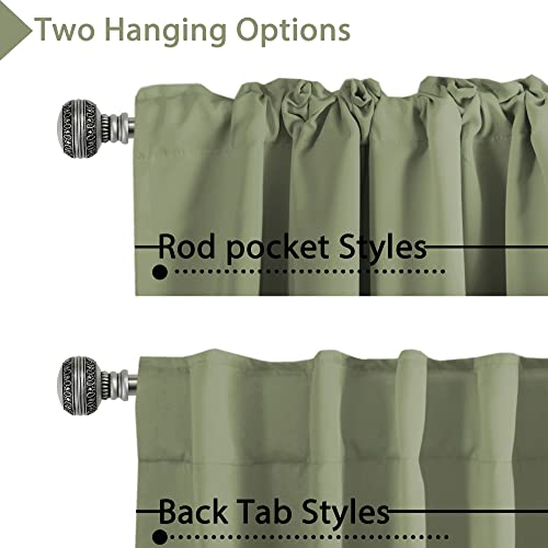 Blackout Thermal Insulated Room Darkening Back Tab/Rod Pocket Solid Color Curtains