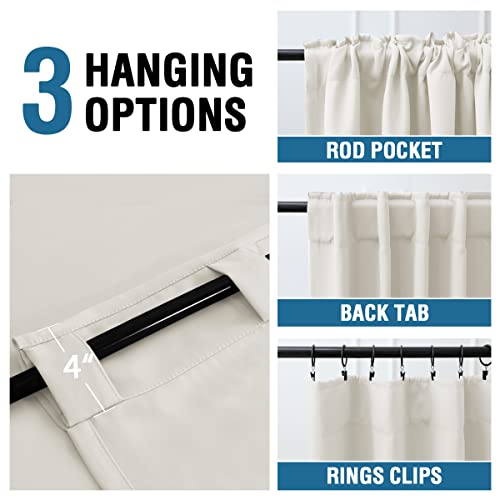 Blackout Thermal Insulated Room Darkening Back Tab/Rod Pocket Solid Color Curtains