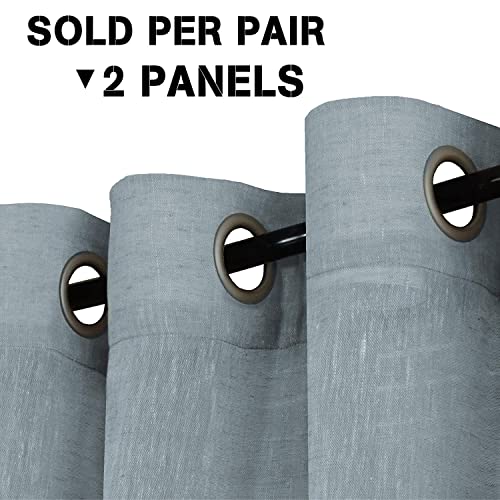 Natural Linen Blended Privacy Sheer Nickel Grommets Curtains
