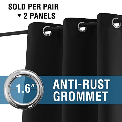 Blackout Thermal Insulated Grommet Solid Color Curtains