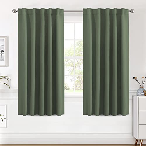 Blackout Thermal Insulated Room Darkening Back Tab/Rod Pocket Solid Color Curtains