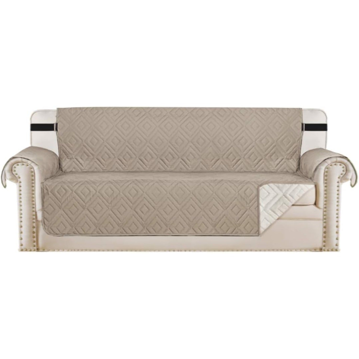 Reversible Furniture Protector Anti-Slip Water Resistant 2" Elastic Straps Couch Covers