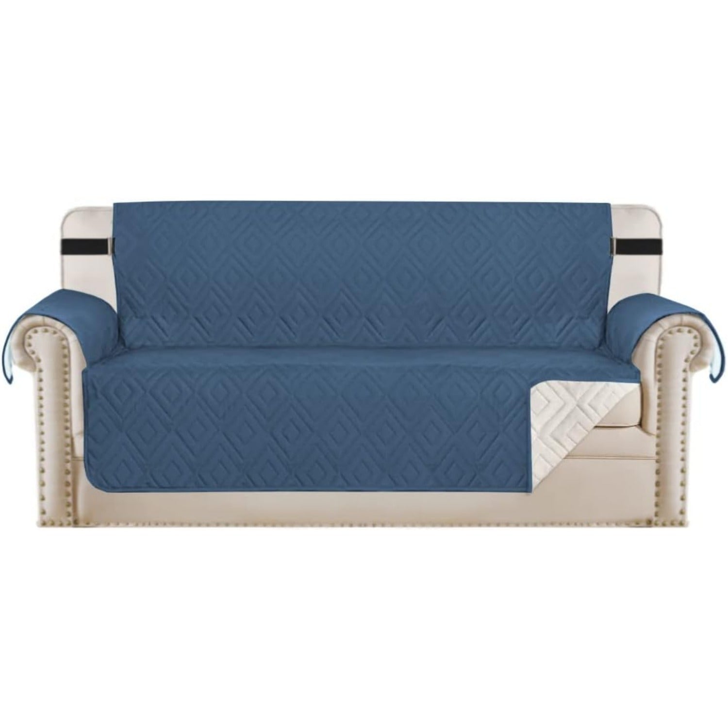 Reversible Furniture Protector Anti-Slip Water Resistant 2" Elastic Straps Couch Covers