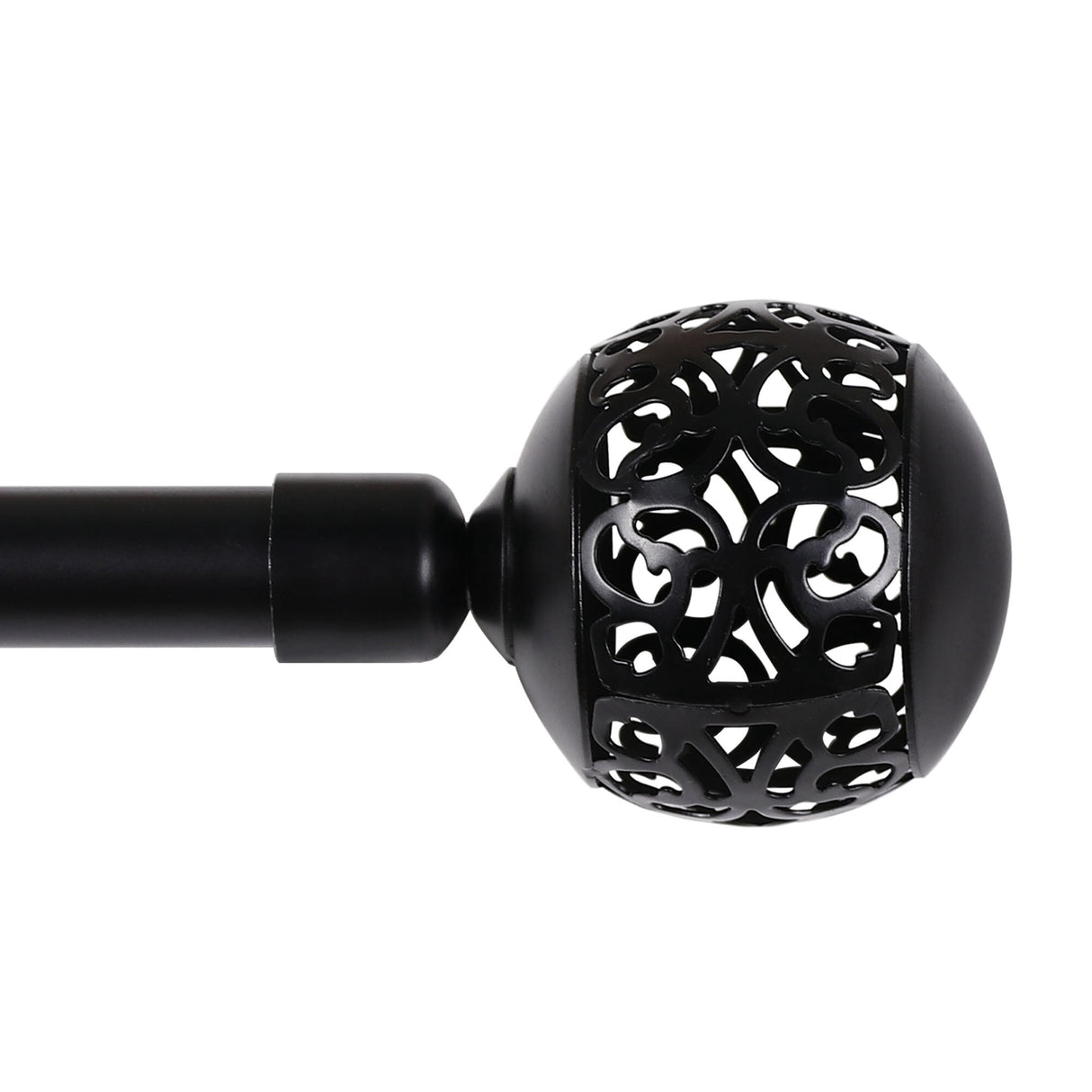 H.VERSAILTEX Single Retractable Curtain Rod for Windows 66"-120",3/4 Inch Diameter Carved Hollow Ball Tail,Bronze
