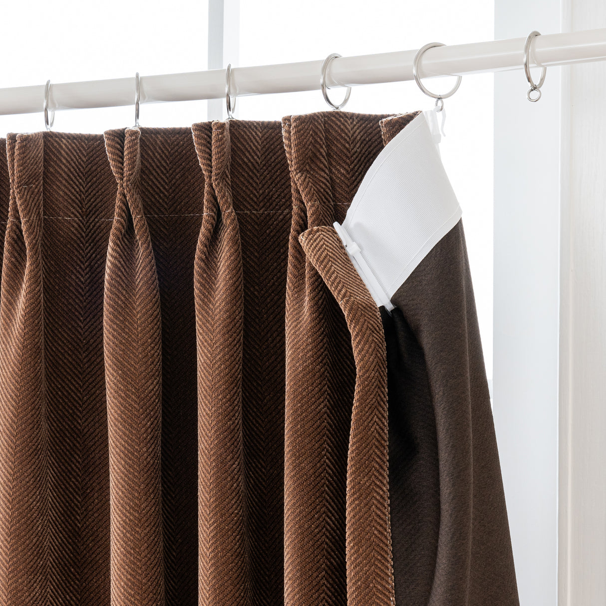 Sarella Diagonal Weave Blackout curtain Pleated