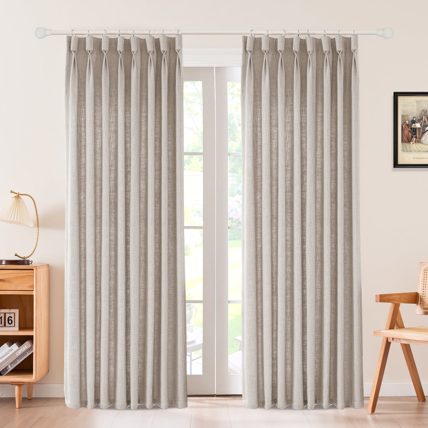 Draxis Stripe Texture Linen Blended Curtain