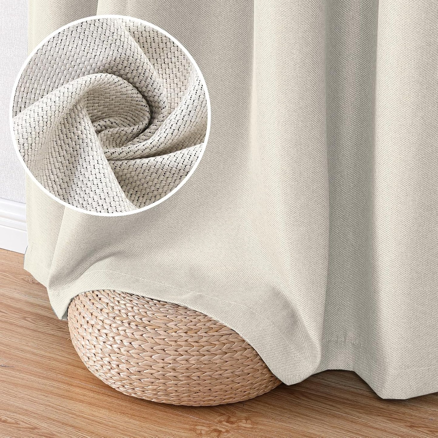 Blackout Rough Textured Faux Linen Curtains