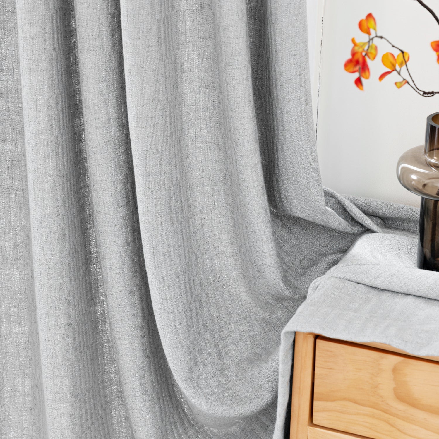 Draxis Stripe Texture Linen Blended Curtain