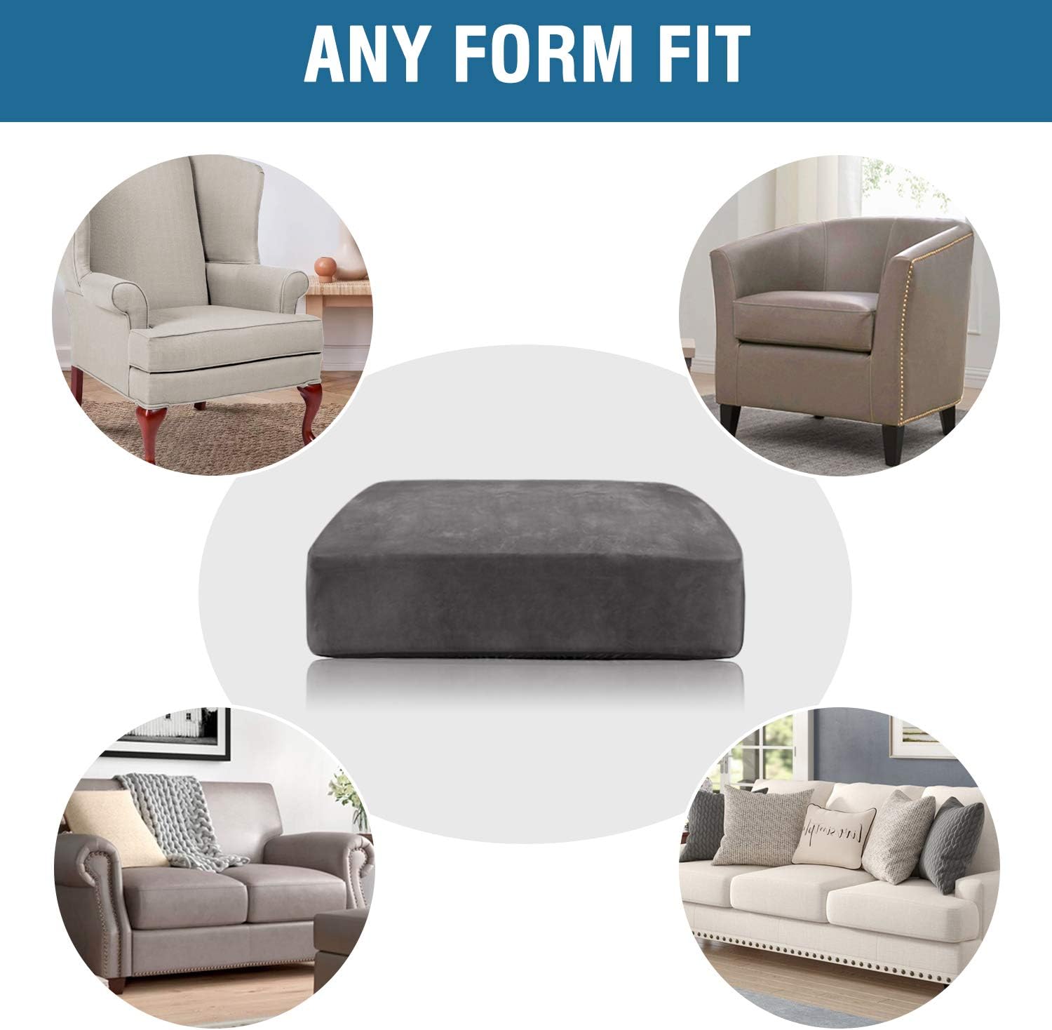 Velvet Stretch Couch Cushion Cover Plush Cushion Slipcover
