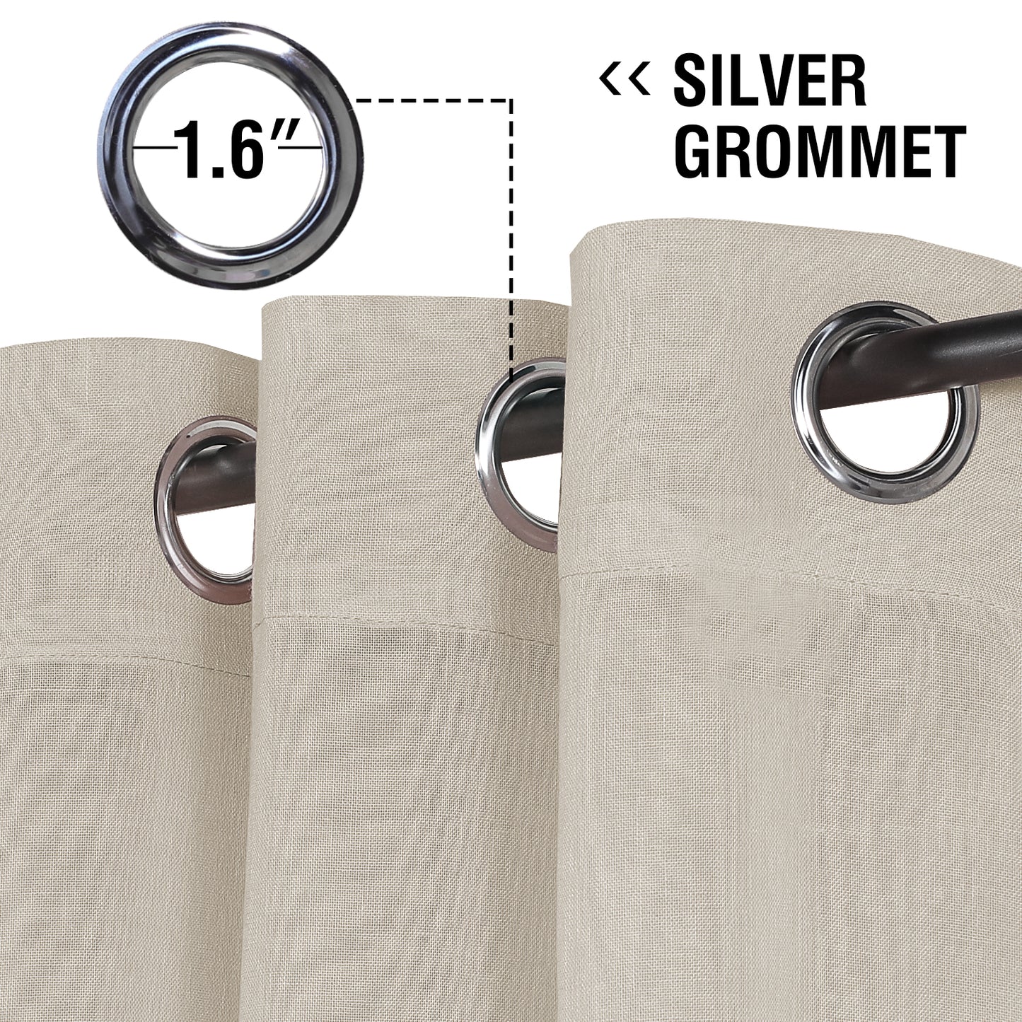 Faux Linen Light Filtering Curtains