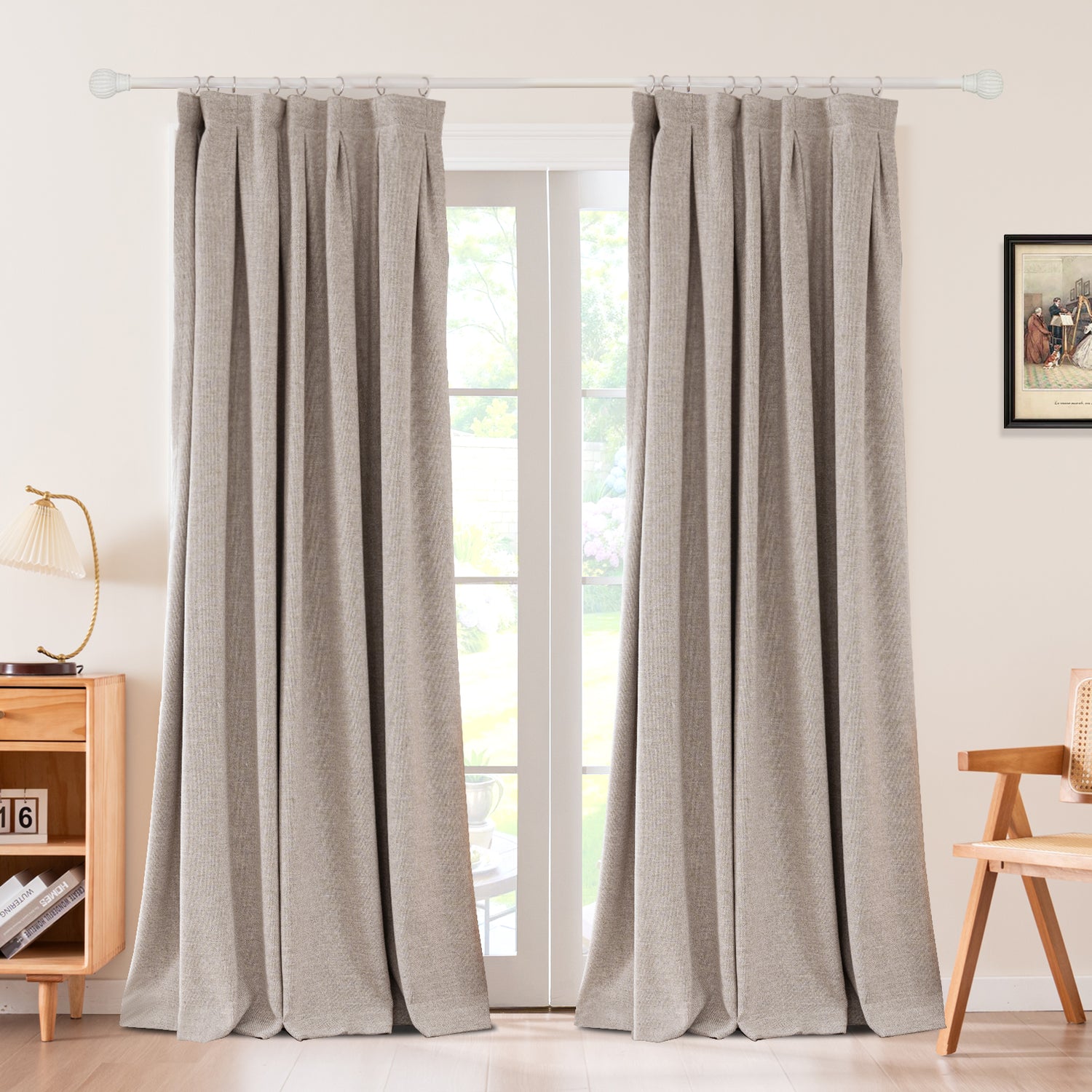 Avenna Woven Linen-like Texture Curtain Pleated