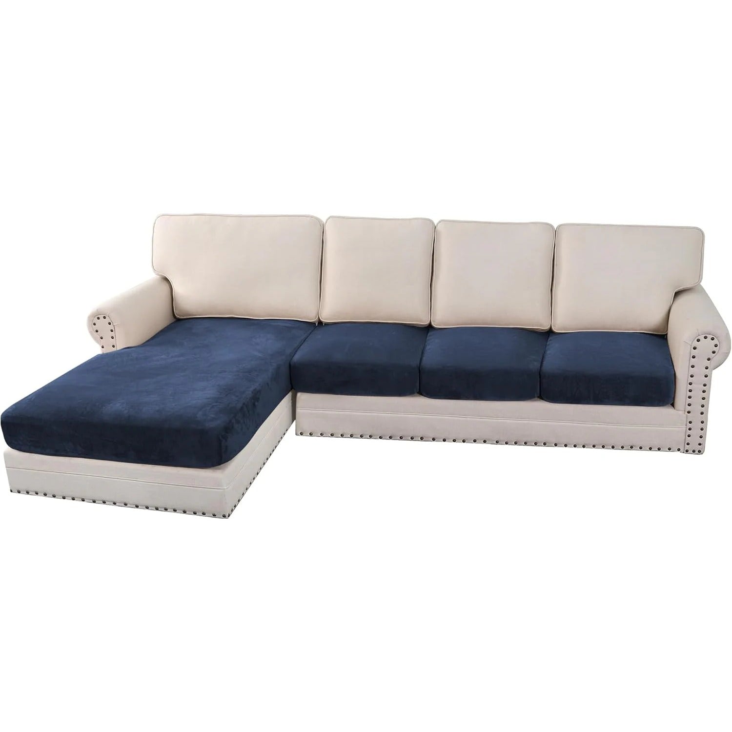 Velvet Stretch Couch Cushion Cover Plush Cushion Slipcover