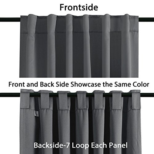 Blackout Thermal Insulated Room Darkening Back Tab/Rod Pocket Solid Color Curtains