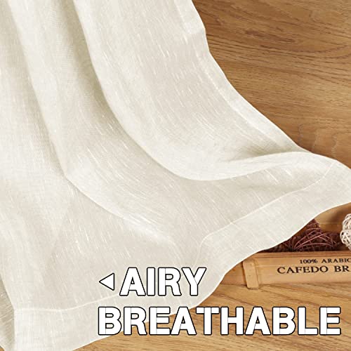 Natural Linen Blended Privacy Sheer Nickel Grommets Curtains