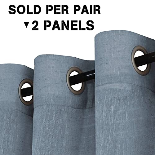 Natural Linen Blended Privacy Sheer Nickel Grommets Curtains