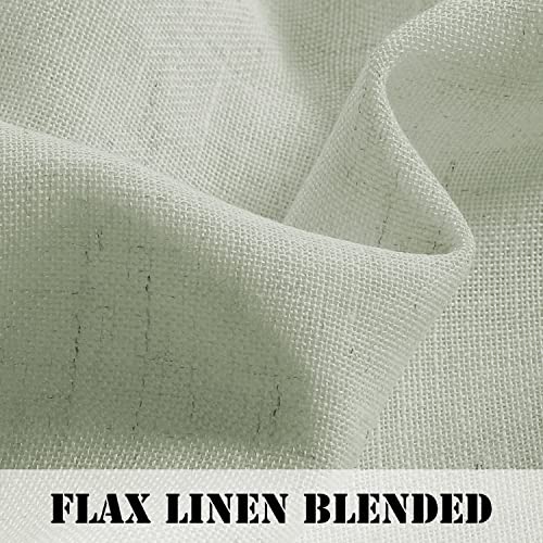 Natural Linen Blended Curtains Light Filtering Rod Pocket Sheer Curtains