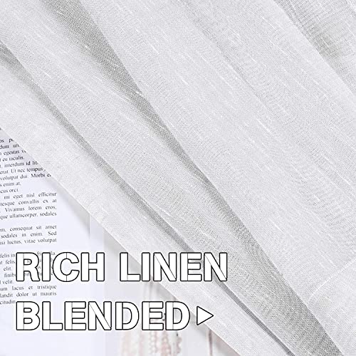 Natural Linen Blended Privacy Sheer Nickel Grommets Curtains