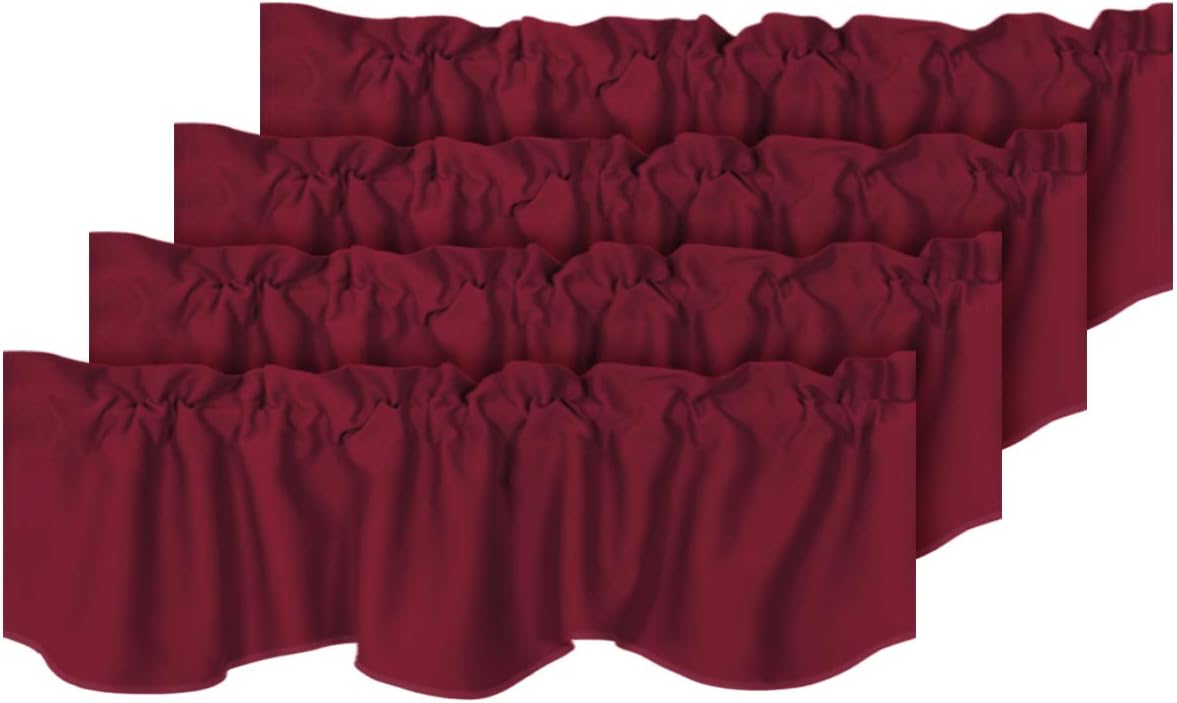 Blackout Rod Pocket Window Valance Solid Curtains