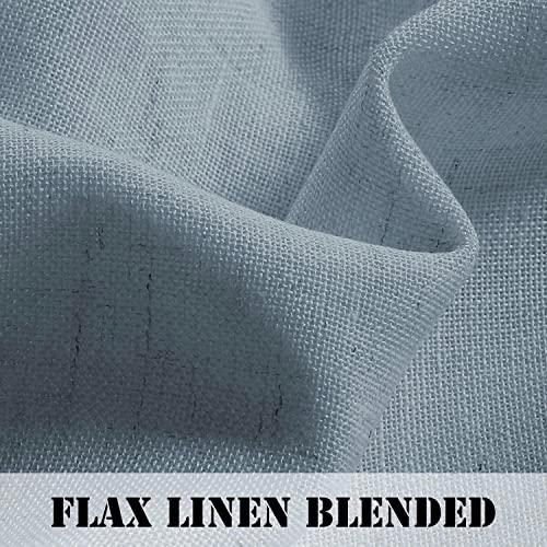 Natural Linen Blended Curtains Light Filtering Rod Pocket Sheer Curtains
