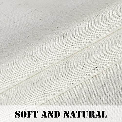 Natural Linen Blended Curtains Light Filtering Rod Pocket Sheer Curtains
