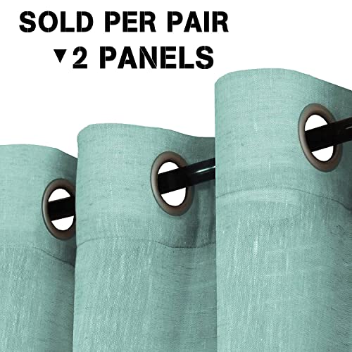Natural Linen Blended Privacy Sheer Nickel Grommets Curtains