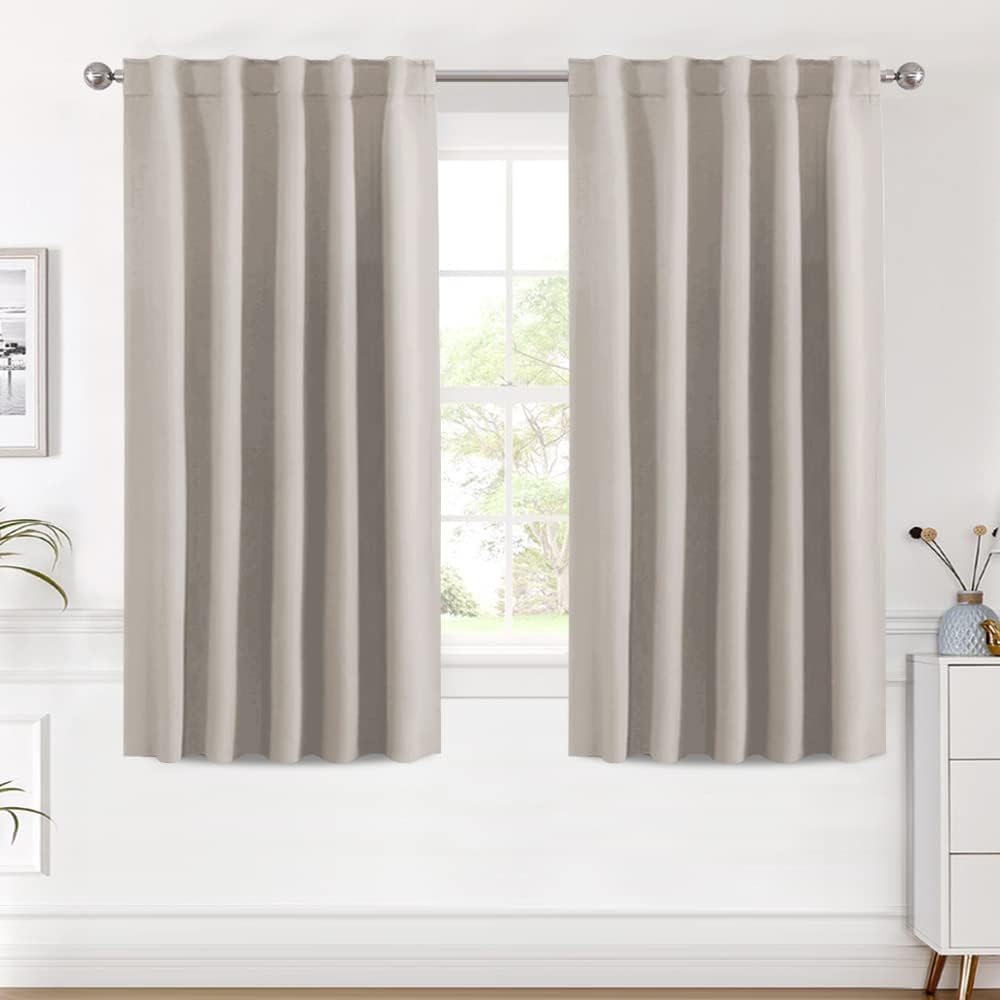 Blackout Thermal Insulated Back Tab/Rod Pocket Solid Color Curtains