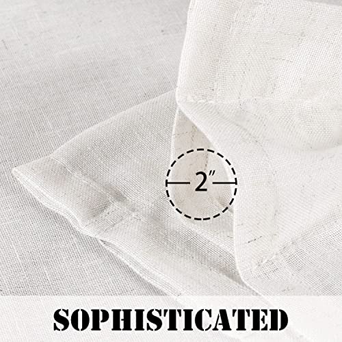 Natural Linen Blended Curtains Light Filtering Rod Pocket Sheer Curtains
