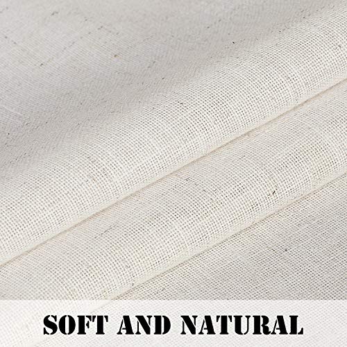 Linen Curtains Natural Linen Blended Tab Top Light Filtering Sheer Curtains