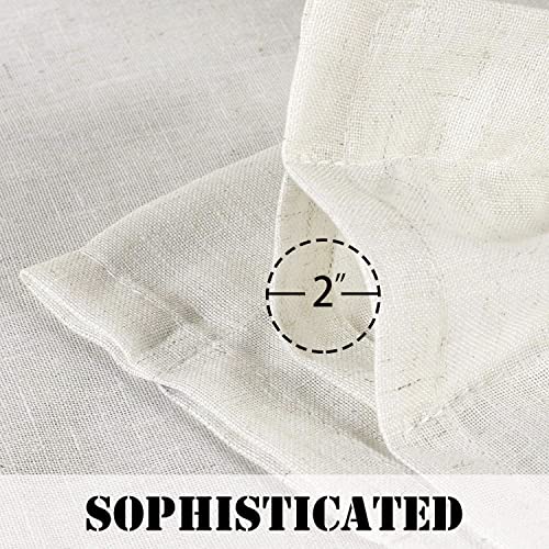Natural Linen Blended Curtains Light Filtering Rod Pocket Sheer Curtains