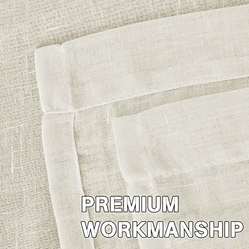 Natural Linen Blended Privacy Sheer Nickel Grommets Curtains