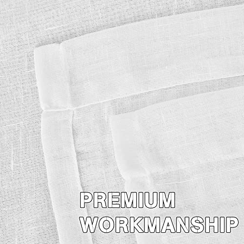 Natural Linen Blended Privacy Sheer Nickel Grommets Curtains