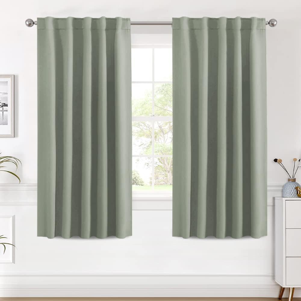 Blackout Thermal Insulated Back Tab/Rod Pocket Solid Color Curtains