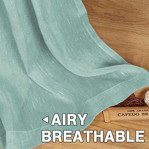 Natural Linen Blended Privacy Sheer Nickel Grommets Curtains