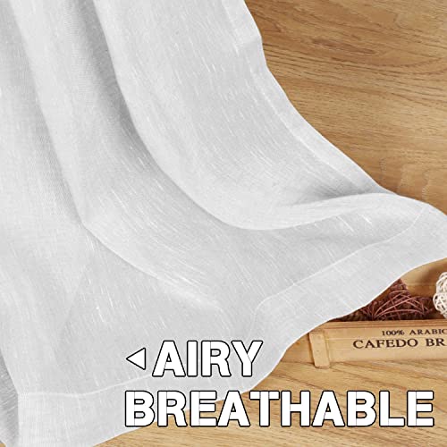 Natural Linen Blended Privacy Sheer Nickel Grommets Curtains