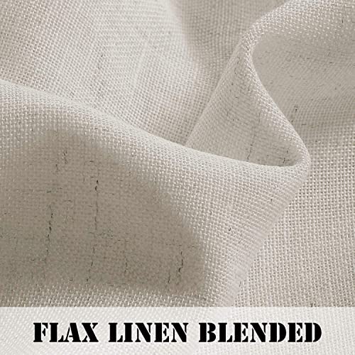 Natural Linen Blended Curtains Light Filtering Rod Pocket Sheer Curtains