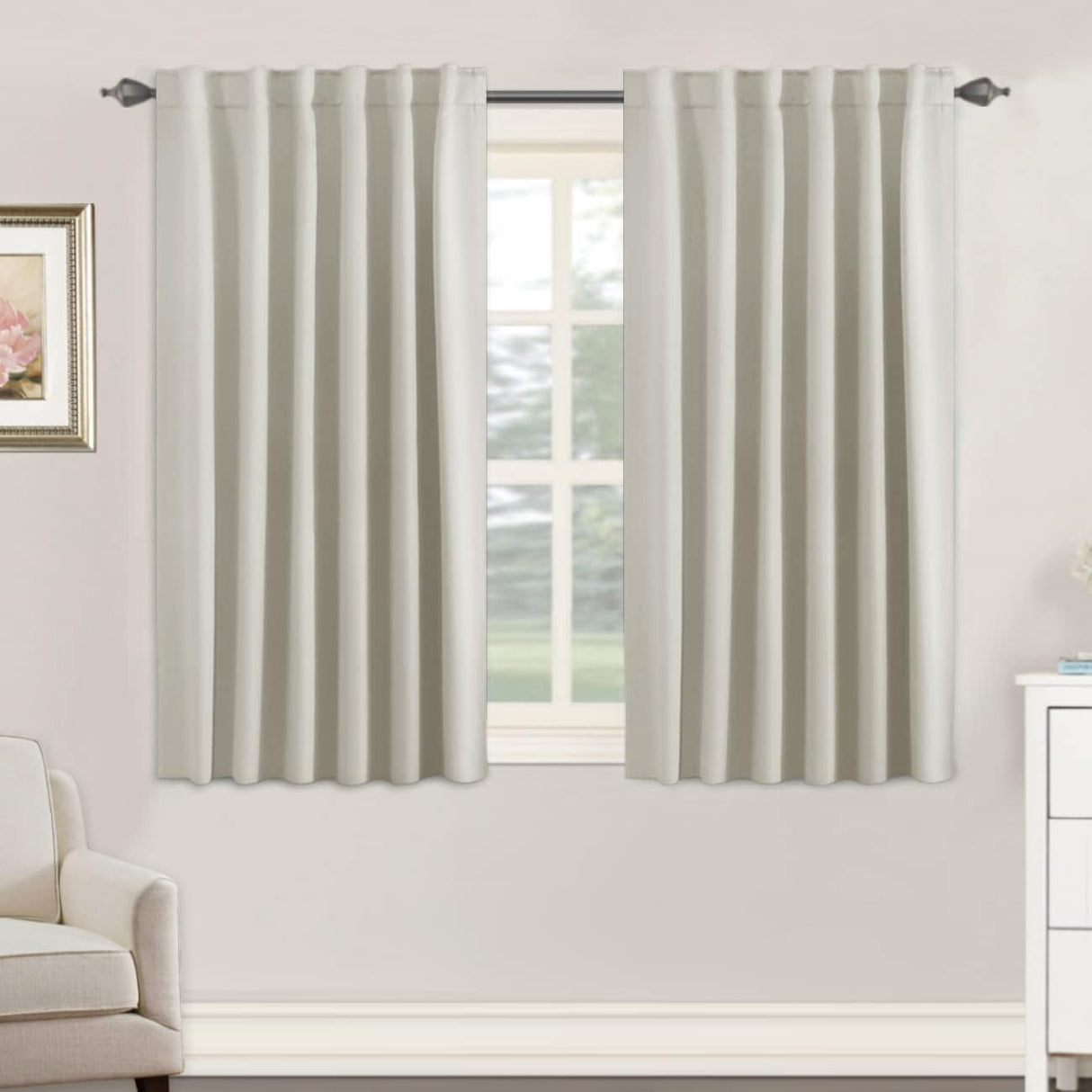 Blackout Thermal Insulated Back Tab/Rod Pocket Solid Color Curtains